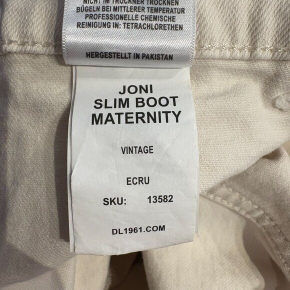 DL1961 Joni Slim Boot Maternity Jeans Women's Size 32 in Ivory - Picture 6 of 9